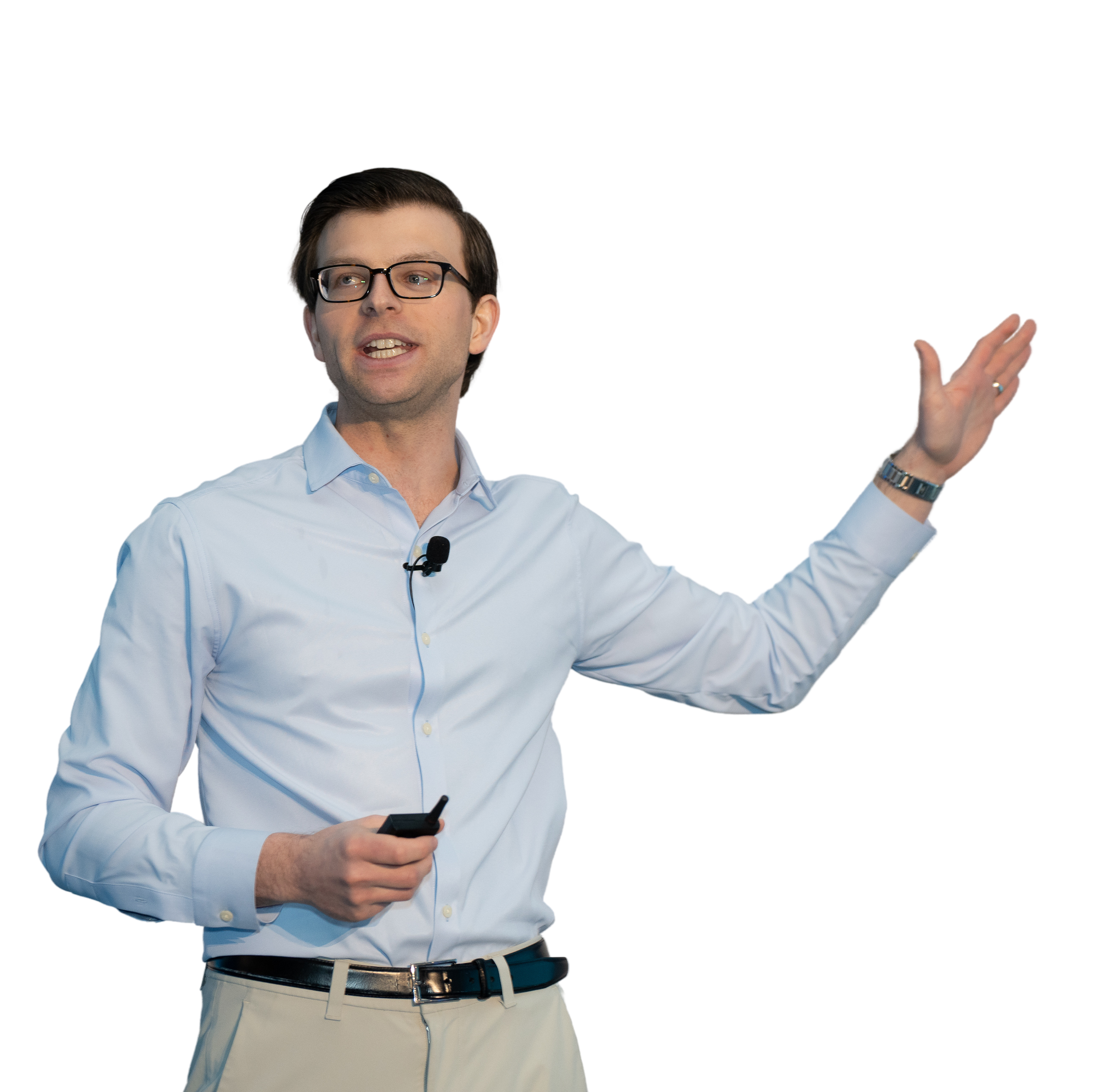Paul Cheek speaking on stage