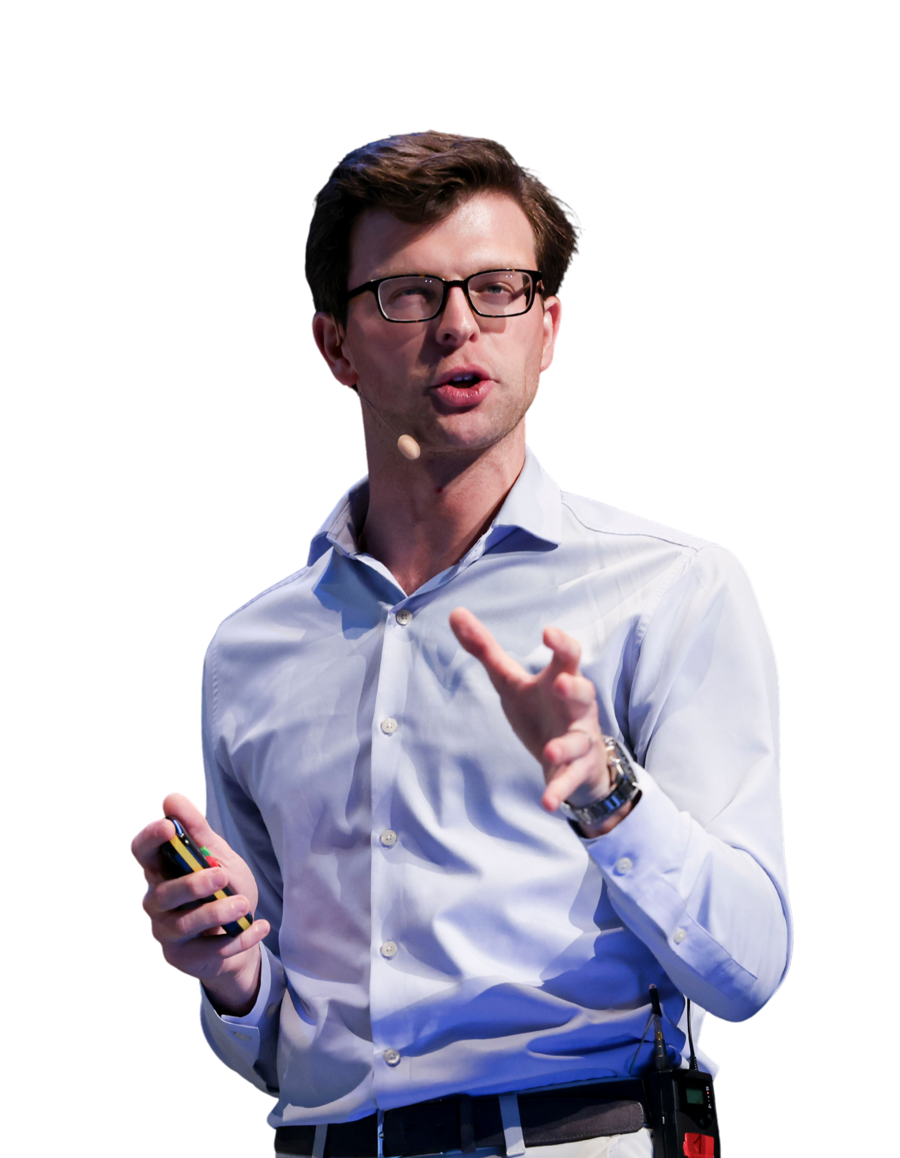 Paul Cheek speaking on stage